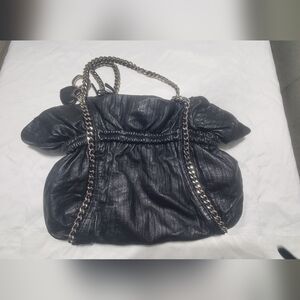 Black Leather Chain Strap Bag